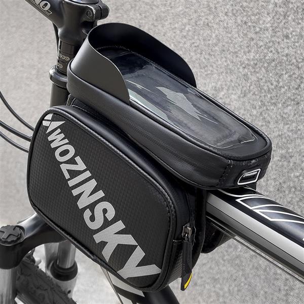Wozinsky torba rowerowa na ramę z etui na telefon 1,5 l czarny (WBB21BK)-2168652