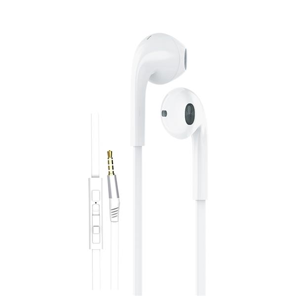 BWOO słuchawki przewodowe HF68 jack 3,5mm białe douszne-3015977