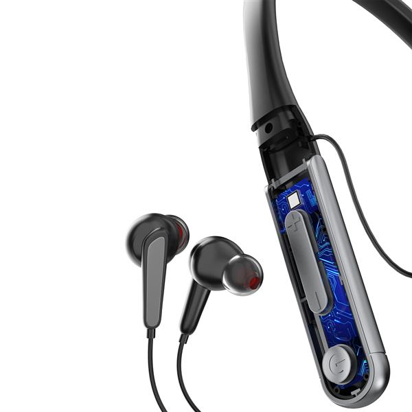 Dudao sportowe słuchawki dokanałowe bluetooth neckband 400mAh czarny (U5Max)-2264968