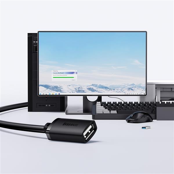Przedłużacz kabel USB 2.0 0.5m Baseus AirJoy Series - czarny-3118561