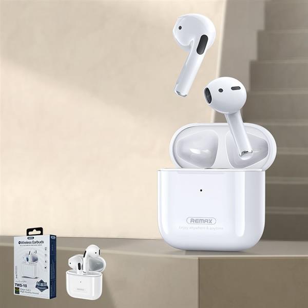REMAX bezprzewodowe słuchawki douszne Bluetooth 5.0 TWS biały (TWS-10)-2186153
