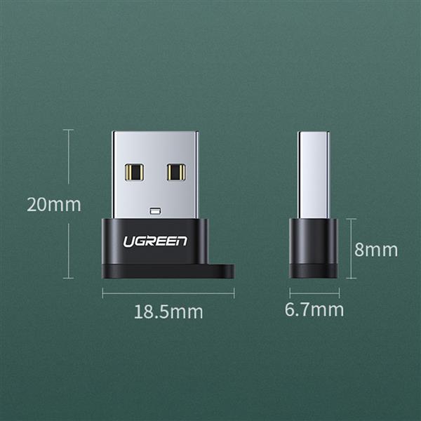 Adapter USB C (żeński) - USB (męski) Ugreen US280 - czarny-3110842