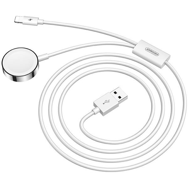 Joyroom 2w1 bezprzewodowa ładowarka Qi do Apple Watch / kabel USB - Lightning 1,5 m biały (S-IW002S)-2204651