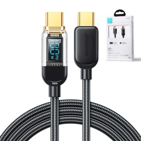 Joyroom kabel USB C – USB C 100W do szybkiego ładowania i transferu danych 1,2 m czarny (S-CC100A4)-2966899