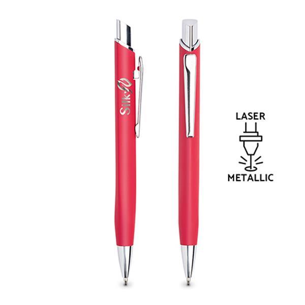Długopis metalowy z wykończeniem soft touch-1920097