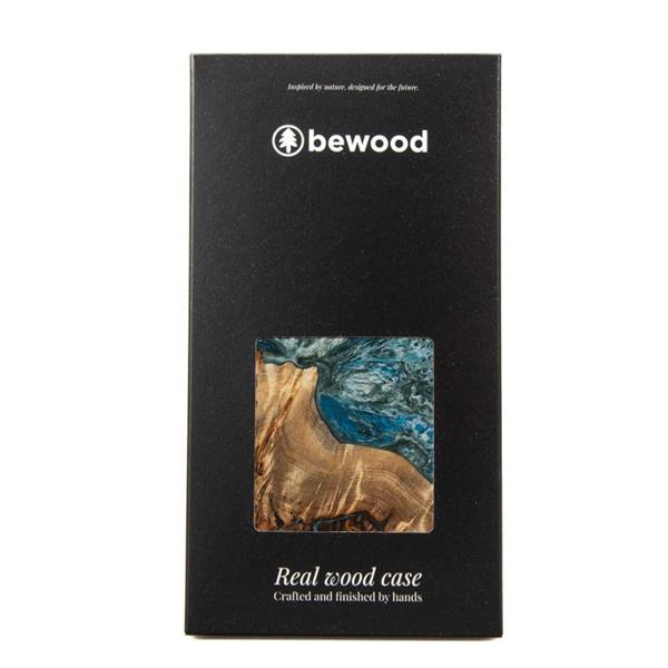 Etui z drewna i żywicy na iPhone 13 MagSafe Bewood Unique Planeta Ziemia - niebiesko-zielone-3132822
