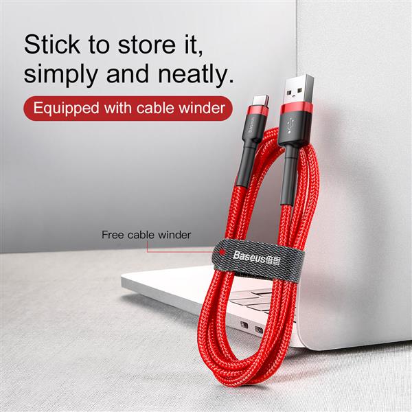 Baseus kabel Cafule USB - USB-C 0,5 m 3A czerwony-2078639