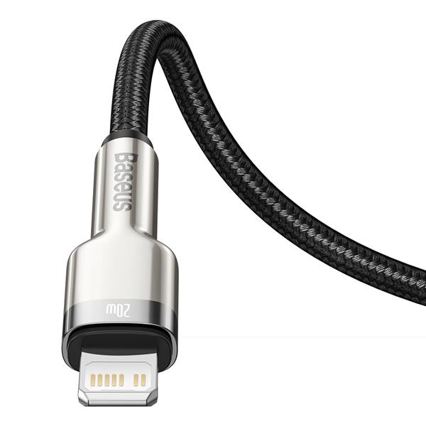 Baseus kabel Cafule Metal PD USB-C - Lightning 0,25 m czarny 20W-2090748