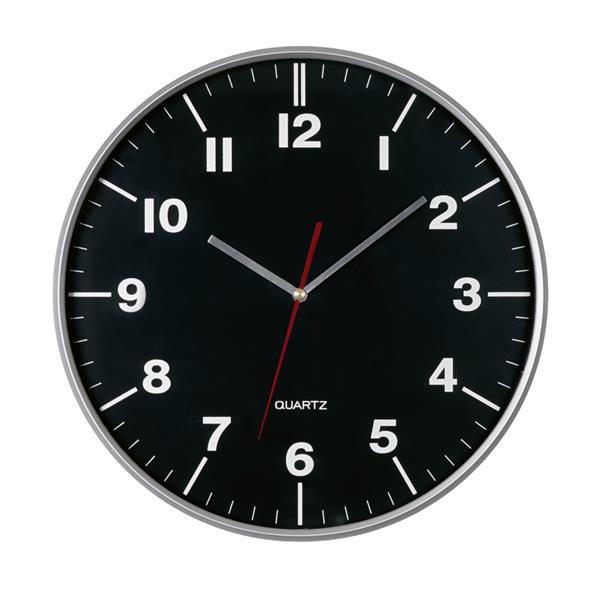 Zegar ścienny HEMERA, czarny, srebrny-2307564