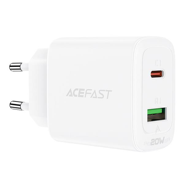 Acefast ładowarka sieciowa USB Typ C / USB 20W, PPS, PD, QC 3.0, AFC, FCP biały (A25 white)-2269707