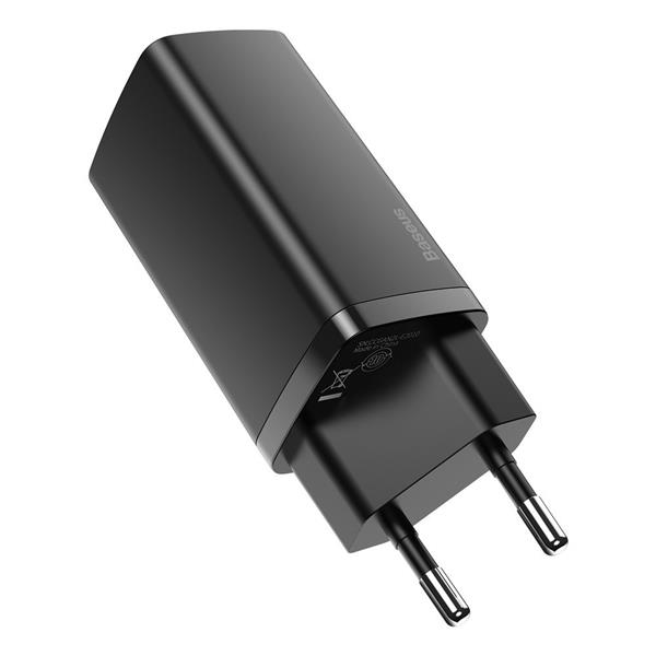 Baseus GaN2 Lite szybka ładowarka 2x USB Typ C 65 W Power Delivery 3.0 Quick Charge 4+ SCP FCP AFC czarny (CCGAN2L-E01)-2183192