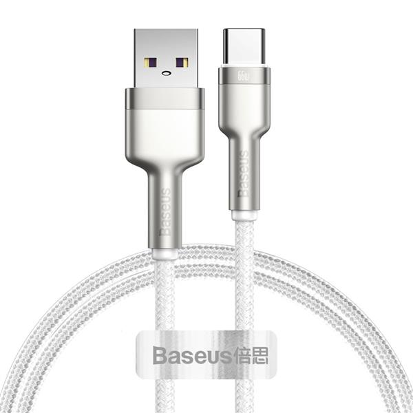 Baseus Cafule Metal Data kabel USB - USB Typ C 66W Quick Charge 1m biały (CAKF000102)-2219203
