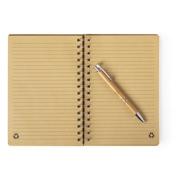 Bambusowy notatnik ok. A5, długopis-1509952