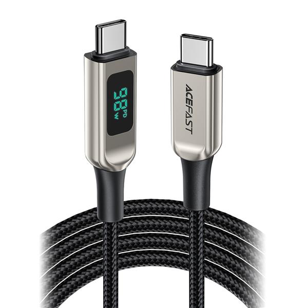 Acefast kabel USB Typ C - USB Typ C 2m, 100W (20V/5A) srebrny (C6-03 silver)-2269773