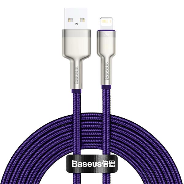 Baseus kabel Cafule Metal USB - Lightning 2,4A 2,0 m fioletowy-2107909