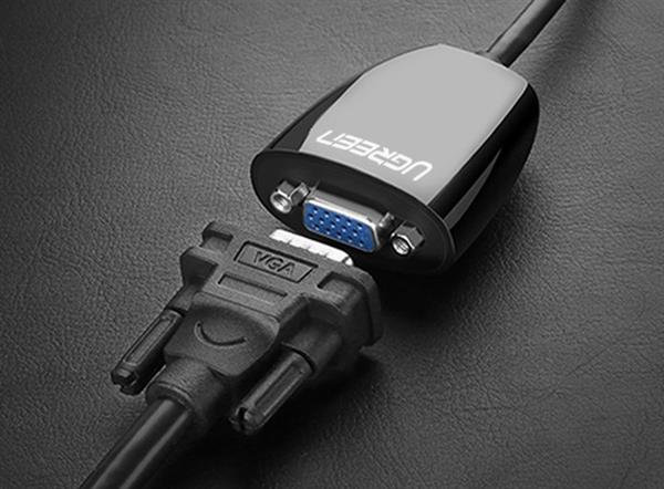 Ugreen kabel przewód przejściówka adapter jednokierunkowy z HDMI (męski) do VGA (żeński) FHD czarny (MM105 40253)-2170470