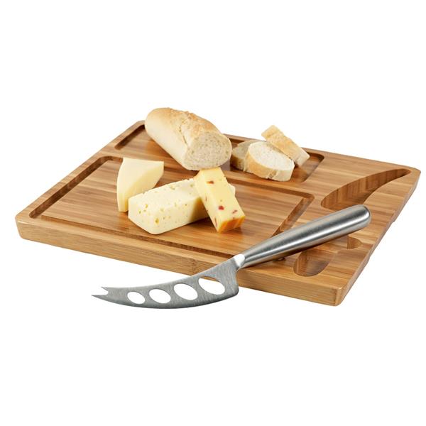 MALVIA. Bambusowa deska do serów z nożem-2586693