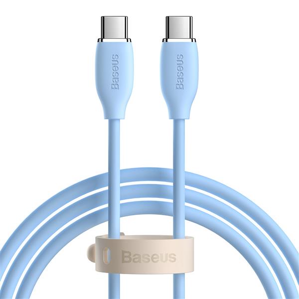 Baseus kabel, przewód USB Typ C – USB Typ C 100W długość 1,2 m Jelly Liquid Silica Gel – niebieski-2281108