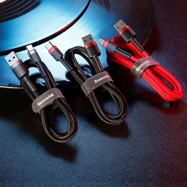 Baseus kabel Cafule USB - USB-C 2,0 m 2A czerwono-czarny-2097520