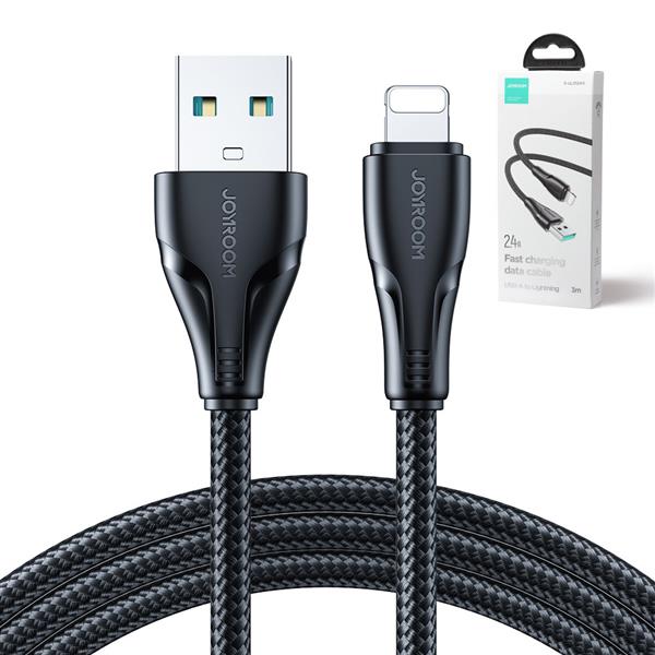 Joyroom kabel USB - Lightning 2.4A Surpass Series 3 m czarny (S-UL012A11)-2967800
