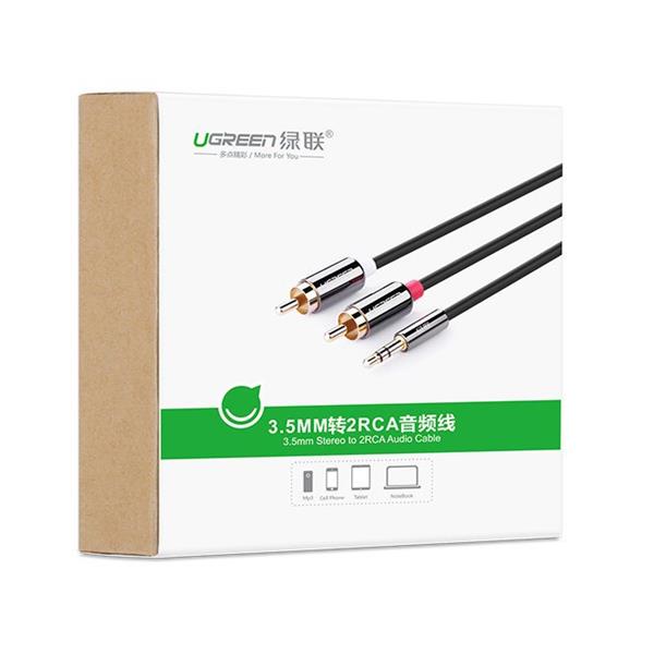 Ugreen kabel przewód audio 3,5 mm mini jack - 2RCA 2 m czarny (AV116 10584)-3101973