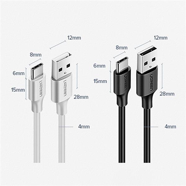 Ugreen kabel przewód USB - USB Typ C Quick Charge 3.0 3A 0,25m czarny (US287 60114)-2295957