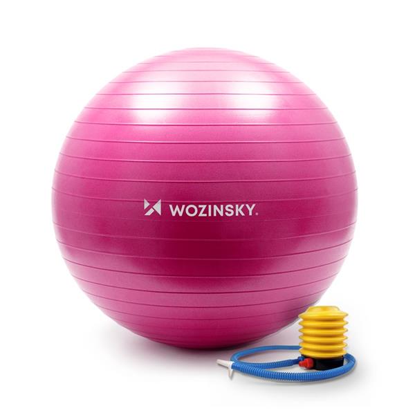 Wozinsky piłka gimnastyczna 65 cm do ćwiczeń rehabilitacyjna różowy-2170633