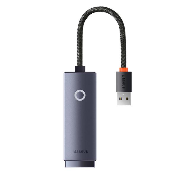 Baseus Lite Series adapter USB - RJ45 gniazdo LAN 100Mbps szary (WKQX000013)-2387277