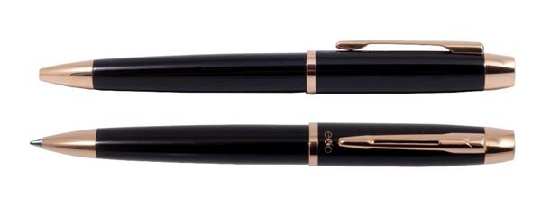 Długopis EXO Aries, czarny, wykończenia złote-3039677