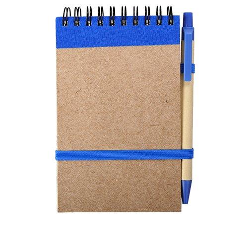 Notes eco 90x140/70k gładki z długopisem, niebieski/beżowy-544600
