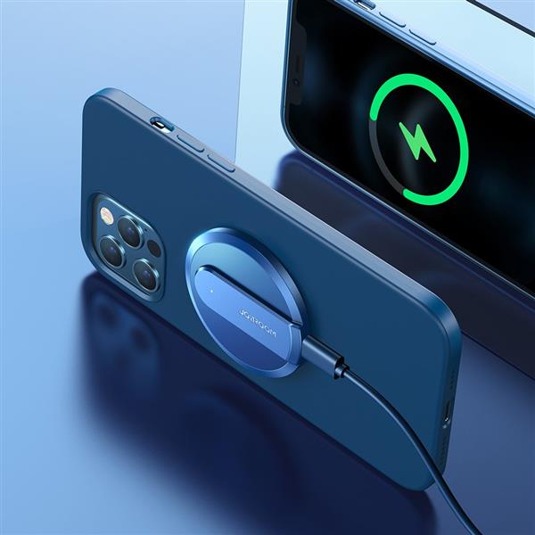 Joyroom bezprzewodowa ładowarka Qi 15 W do iPhone (kompatybilna z MagSafe) + kabel USB Typ C biały (JR-A28)-2202820
