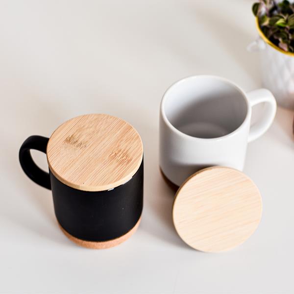 Kubek ceramiczny z bambusową przykrywką, czarny-2015824
