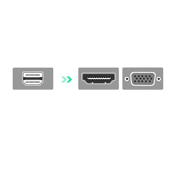 Ugreen przejściówka adapter HDMI / VGA - mini DisplayPort Full HD 1080p srebrny (MD115 20421)-2170212