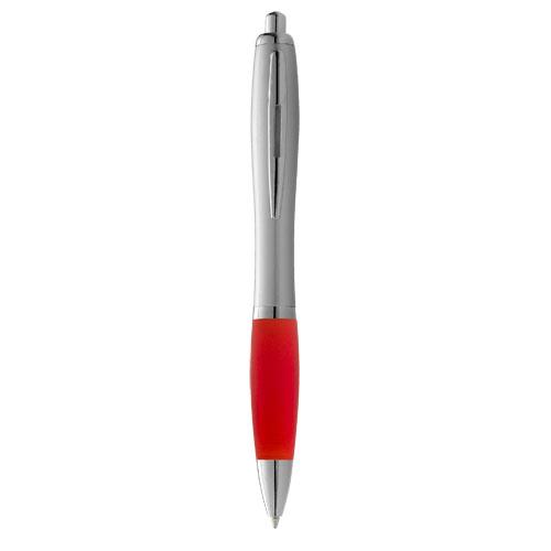 Długopis ze srebrnym korpusem i kolorowym uchwytem Nash-2309856