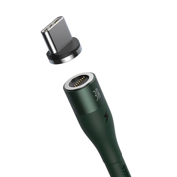 Baseus kabel magnetyczny Zinc USB - USB-C 1,0 m 3A zielony-2066376
