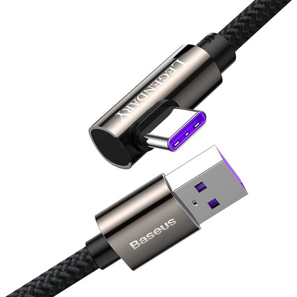 Baseus Legendary kątowy kabel przewód dla graczy USB - USB Typ C 66W 1m czarny (CATCS-B01)-2210614