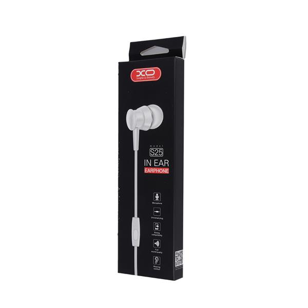 XO Słuchawki przewodowe S25 jack 3,5mm biała-1580961