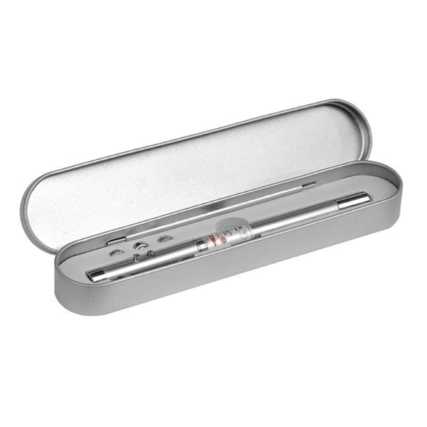 Długopis 4-funkcyjny Pointer ze wskaźnikiem laserowym, srebrny-3049112