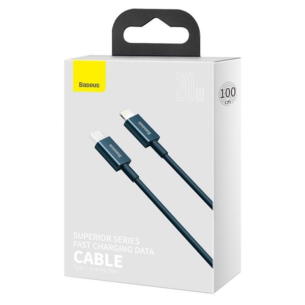 Baseus Superior kabel USB Typ C - Lightning do szybkiego ładowania Power Delivery 20 W 1 m niebieski (CATLYS-A03)-2193995