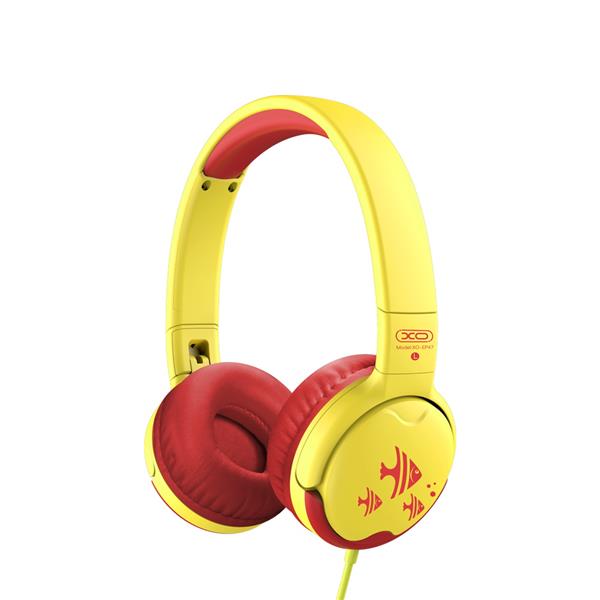 XO słuchawki przewodowe EP47 jack 3,5mm nauszne żółto-czerwone-2092743