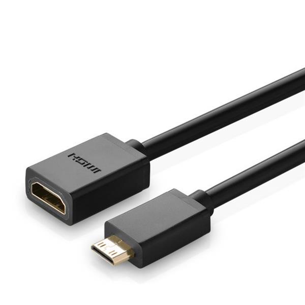 Ugreen kabel adapter przejściówka HDMI (żeński) - mini HDMI (męski) 4K 60 Hz Ethernet HEC ARC audio 32 kanały 22 cm czarny (20137)-2170157