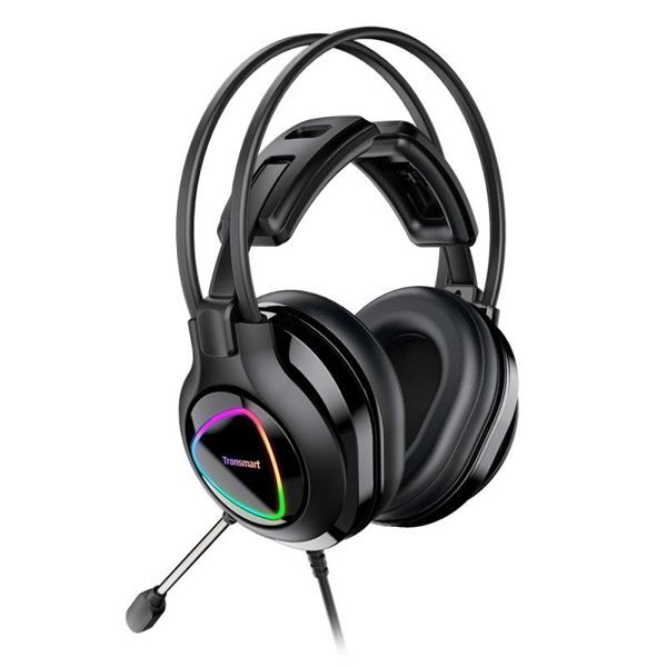 Tronsmart Glary Alpha Gaming RGB wokółuszne słuchawki 3,5 mm mini jack z mikrofonem i pilotem dla graczy czarny (370406)-2165009