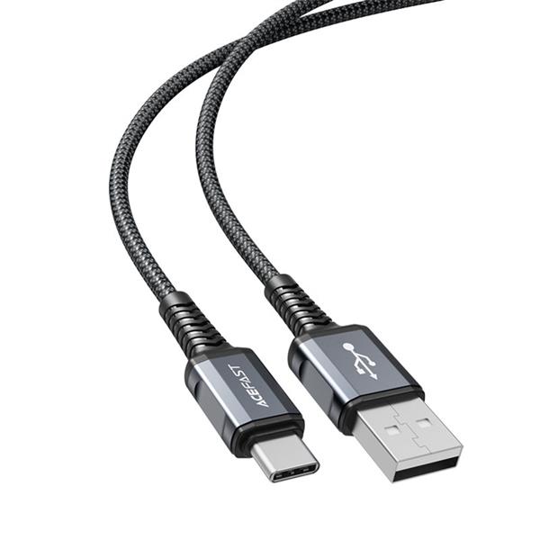 Acefast kabel USB - USB Typ C 1,2m, 3A szary (C1-04 deep space gray)-2269884