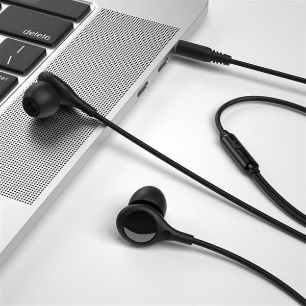 XO słuchawki przewodowe EP46 jack 3,5mm z redukcją szumów czarne-2109777