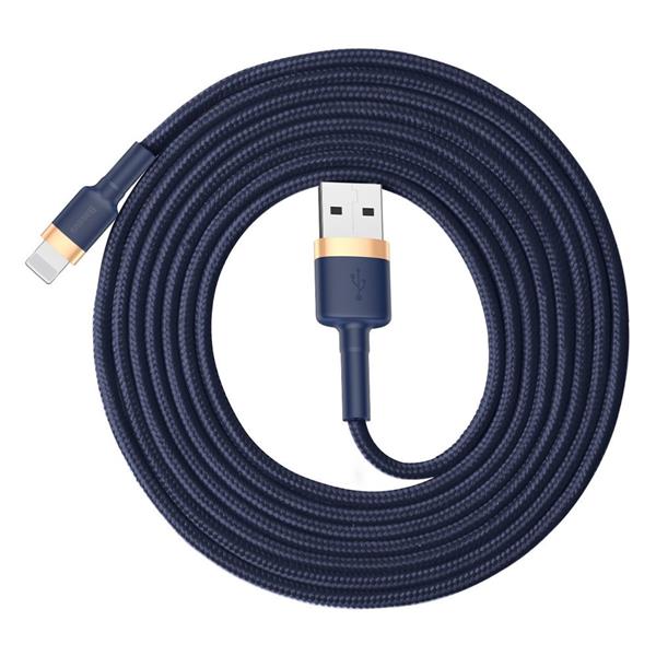 Baseus Cafule Cable wytrzymały nylonowy kabel przewód USB / Lightning QC3.0 1.5A 2M niebieski (CALKLF-CV3)-2200280