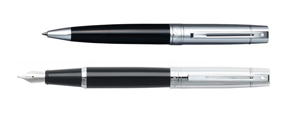 9314 Zestaw (pióro wieczne i długopis) Sheaffer kolekcja 300, czarne, wykończenia chromowane-3040239