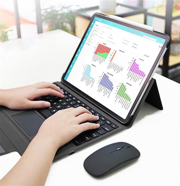 Dux Ducis Touchpad Keyboard Case etui na tablet bezprzewodowa klawiatura Bluetooth iPad Pro 12.9'' 2018 / 2020 / 2021 czarny-2601918