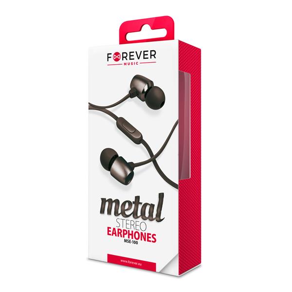 Forever słuchawki przewodowe MSE-100 dokanałowe jack 3,5mm czarny-2078248
