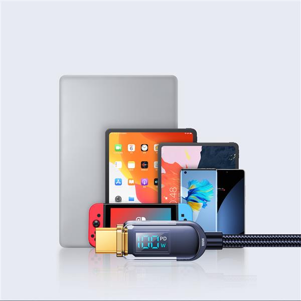 Joyroom kabel USB C – USB C 100W do szybkiego ładowania i transferu danych 1,2 m niebieski (S-CC100A4)-2966890