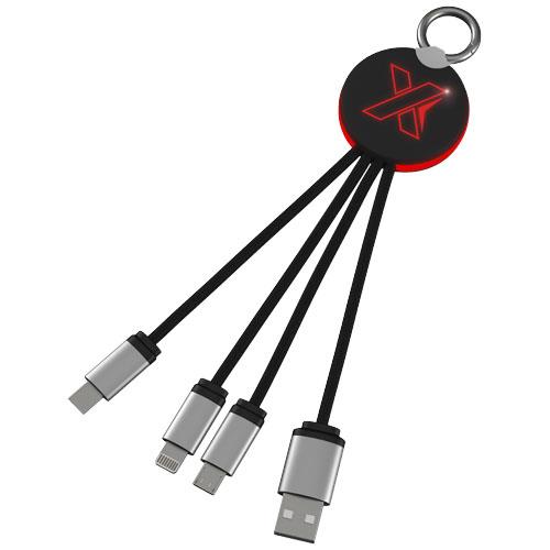 Kabel z podświetlonym logo 3w1 z brelokiem - SCX.design C16-2372893